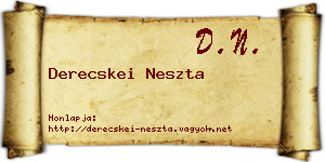 Derecskei Neszta névjegykártya